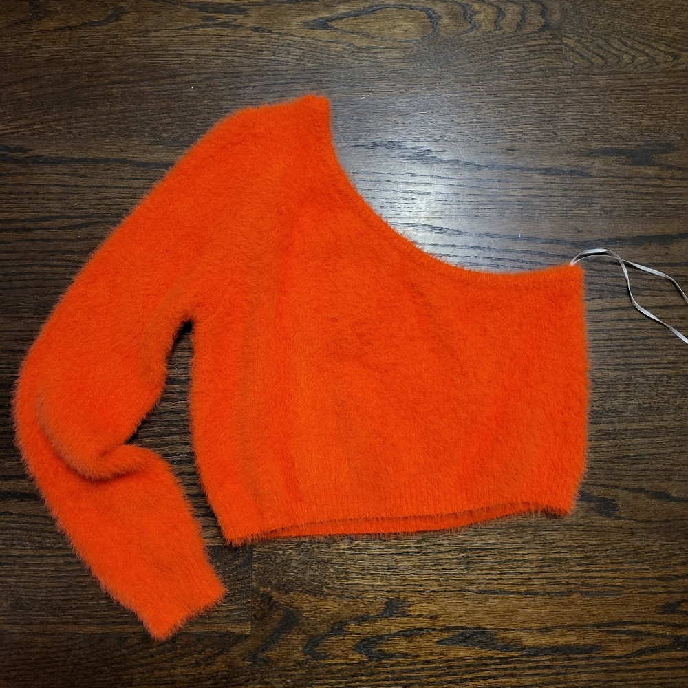 Orange One Shoulder Crop Top